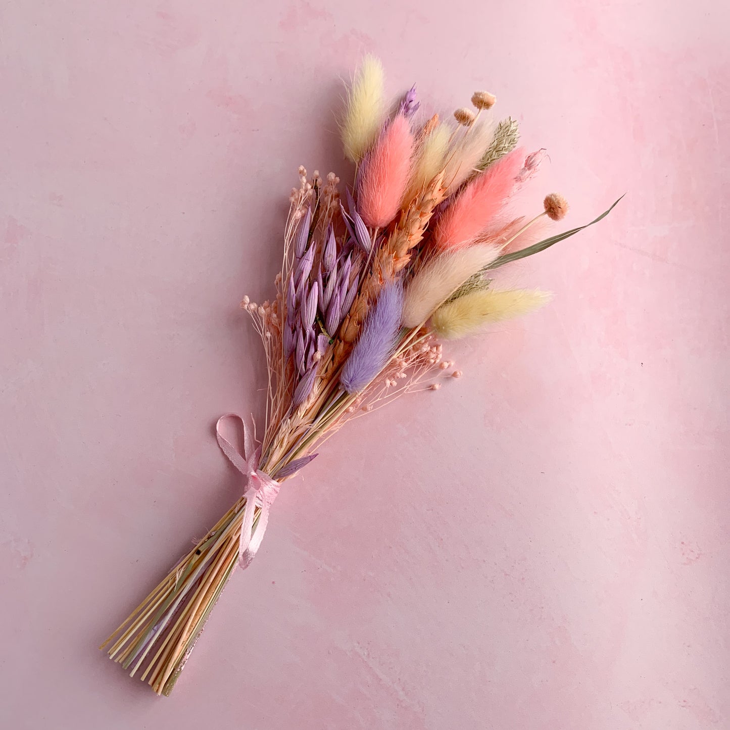 Pastel dried flower baby bouquet