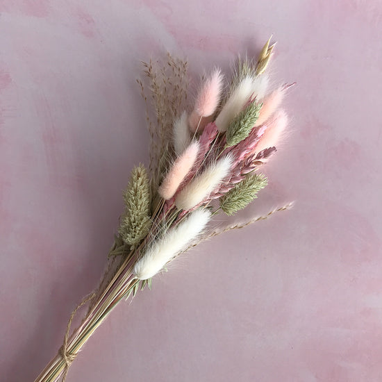Load image into Gallery viewer, Pink and sage dried flower baby bunch
